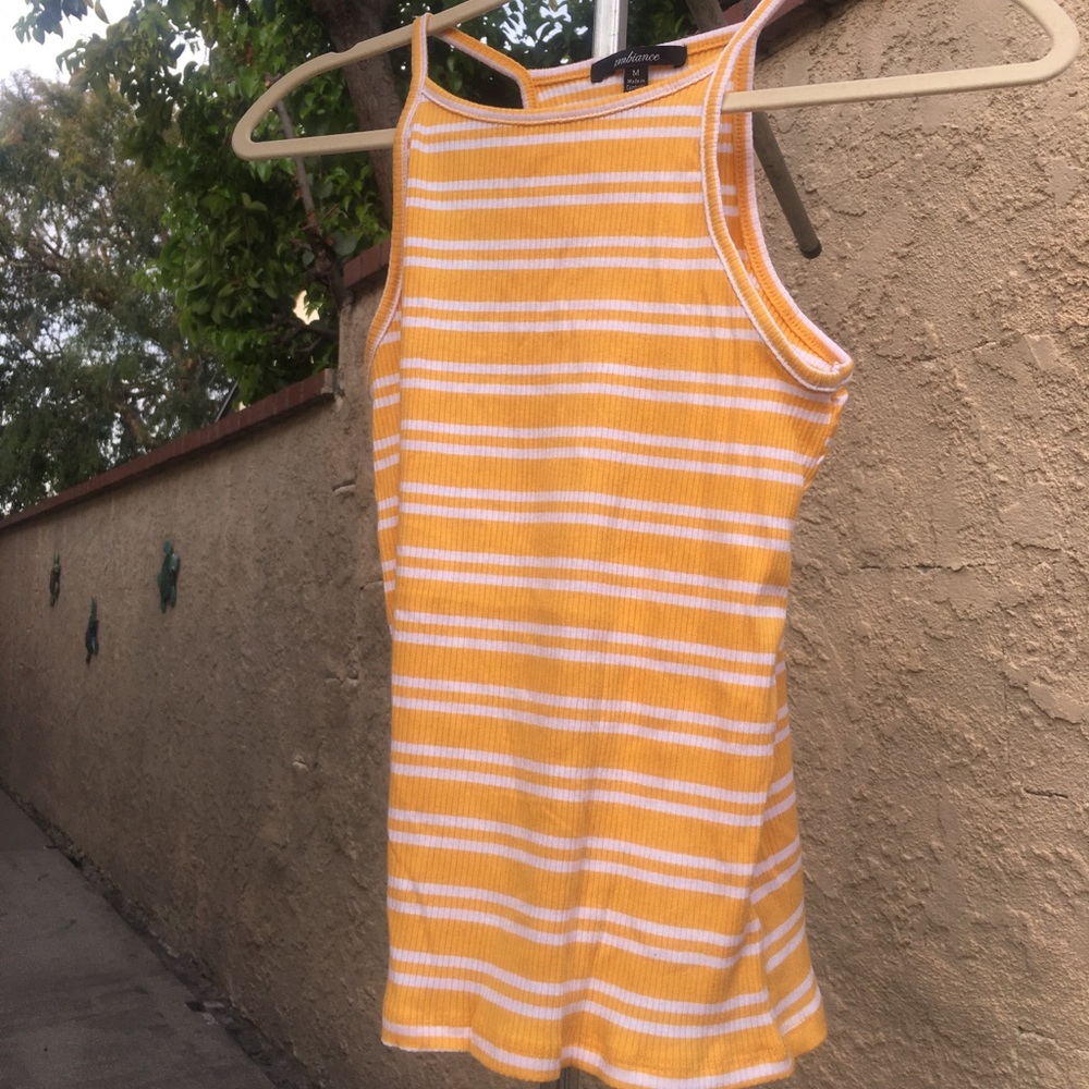 Orange and white stripped halter top